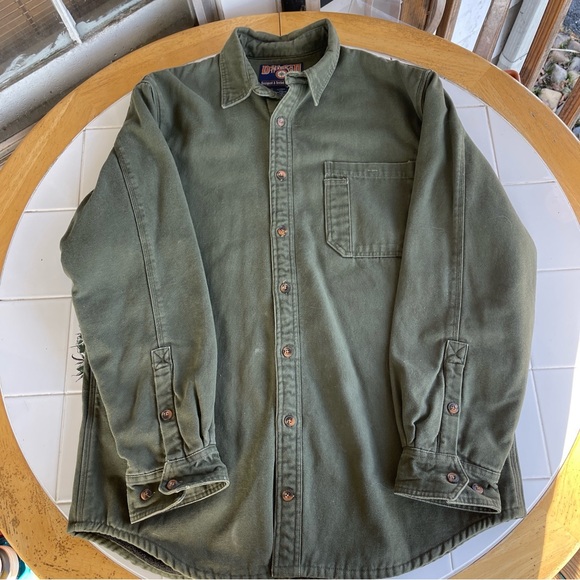 Duluth Trading Canvas Shacket Large Tall Chore Barn Coat Fleece Lined Workwear
